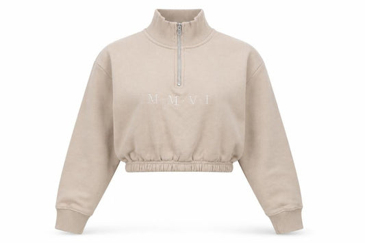 Front view of Boohoo women’s beige jumper, size UK 8