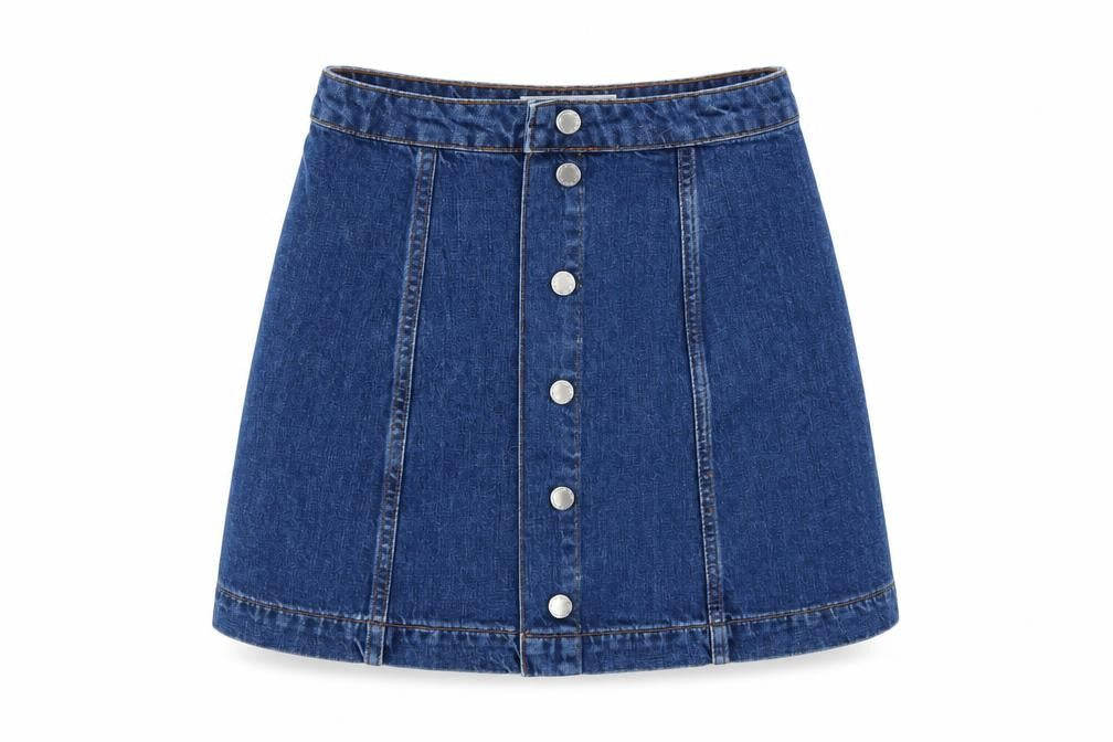 Topshop Womens Blue  Denim A-Line Skirt Size 28 in