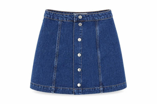 Topshop Womens Blue  Denim A-Line Skirt Size 28 in