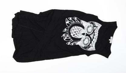 Front view of cameo r women’s black basic t-shirt, size S