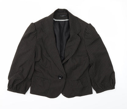 Additional front view of Atmosphere women’s brown overcoat coat, size UK 12