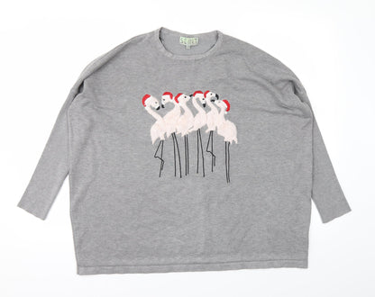 Additional front view of Seint women’s grey jumper, size M