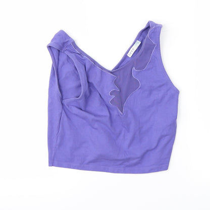 Additional front view of Oxxo girls’ purple basic t-shirt, size L