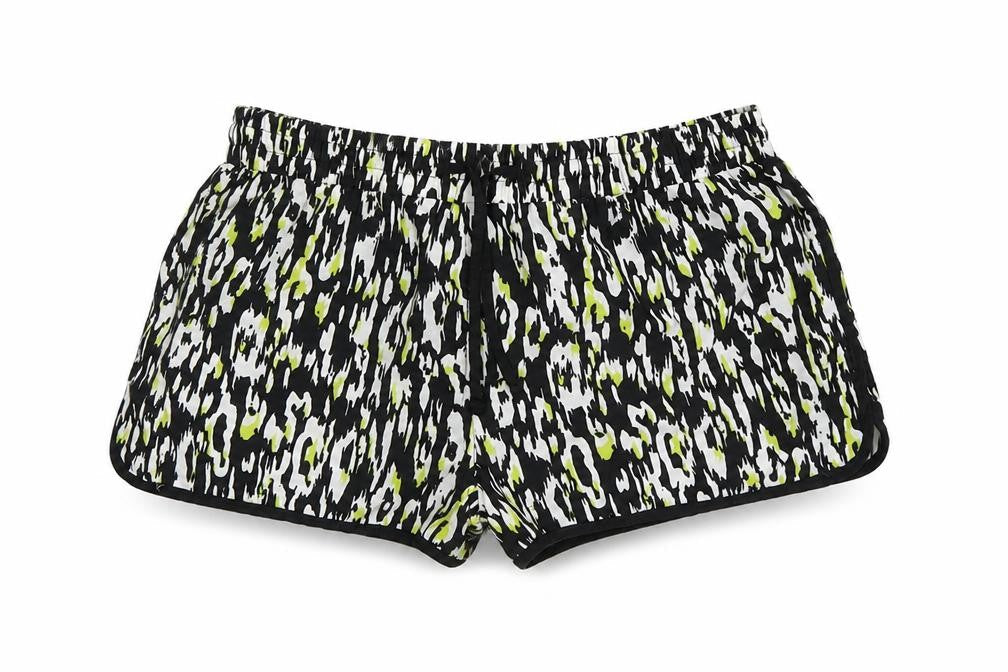 denim co Womens White Geometric Satin Sweat Shorts Size 8