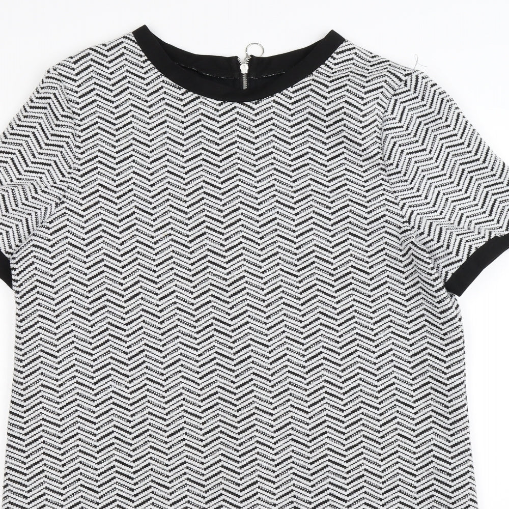 Marks and Spencer Womens White Striped  T-Shirt Dress  Size 12