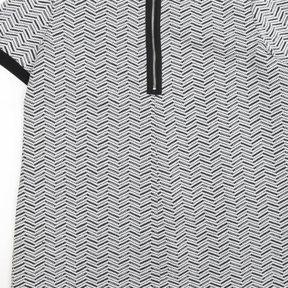 Marks and Spencer Womens White Striped  T-Shirt Dress  Size 12