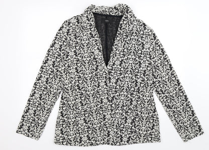 Additional front view of Next women’s black floral jacket, size UK 16