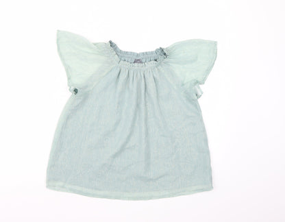 Additional front view of Next girls’ green basic blouse, size 9, years