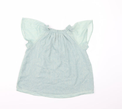 Back view of Next girls’ green basic blouse, size 9, years