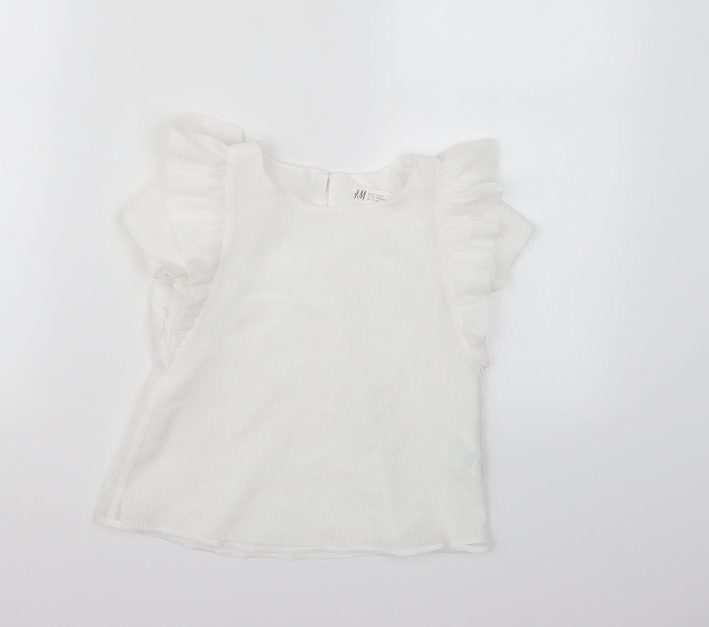 H&M Girls White   Basic Blouse Size 6 Years