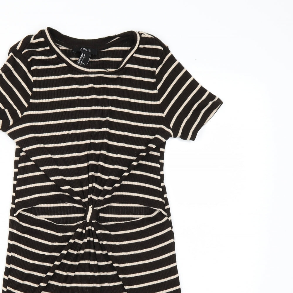 FOREVER 21 Womens Black Striped  T-Shirt Dress  Size S