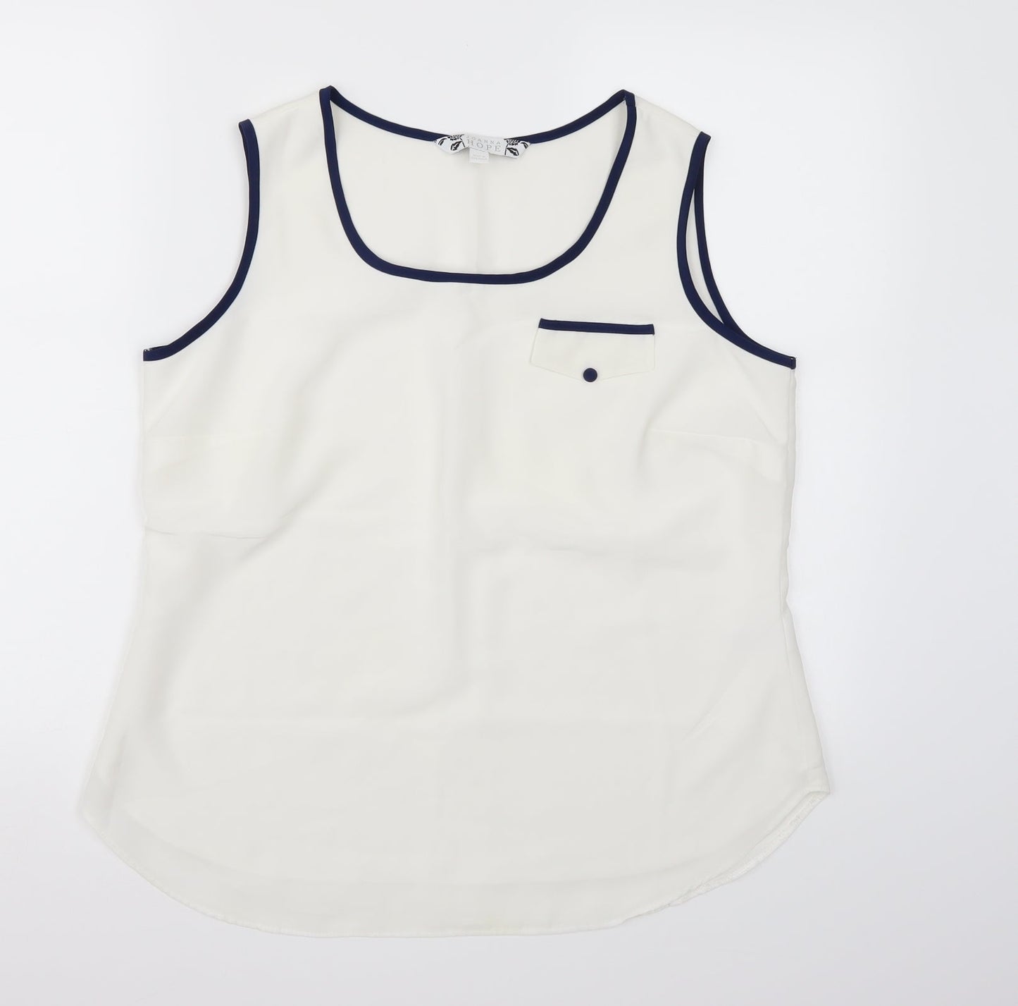 Joanna Hope Womens White  Chiffon Camisole Tank Size 14