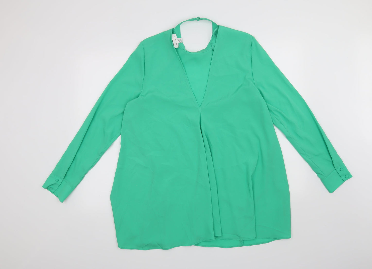 Topshop Womens Green   Basic Blouse Size 12