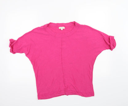 Front view of Monsoon women’s pink basic t-shirt, size M
