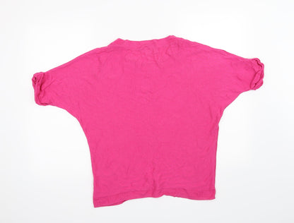 Back view of Monsoon women’s pink basic t-shirt, size M