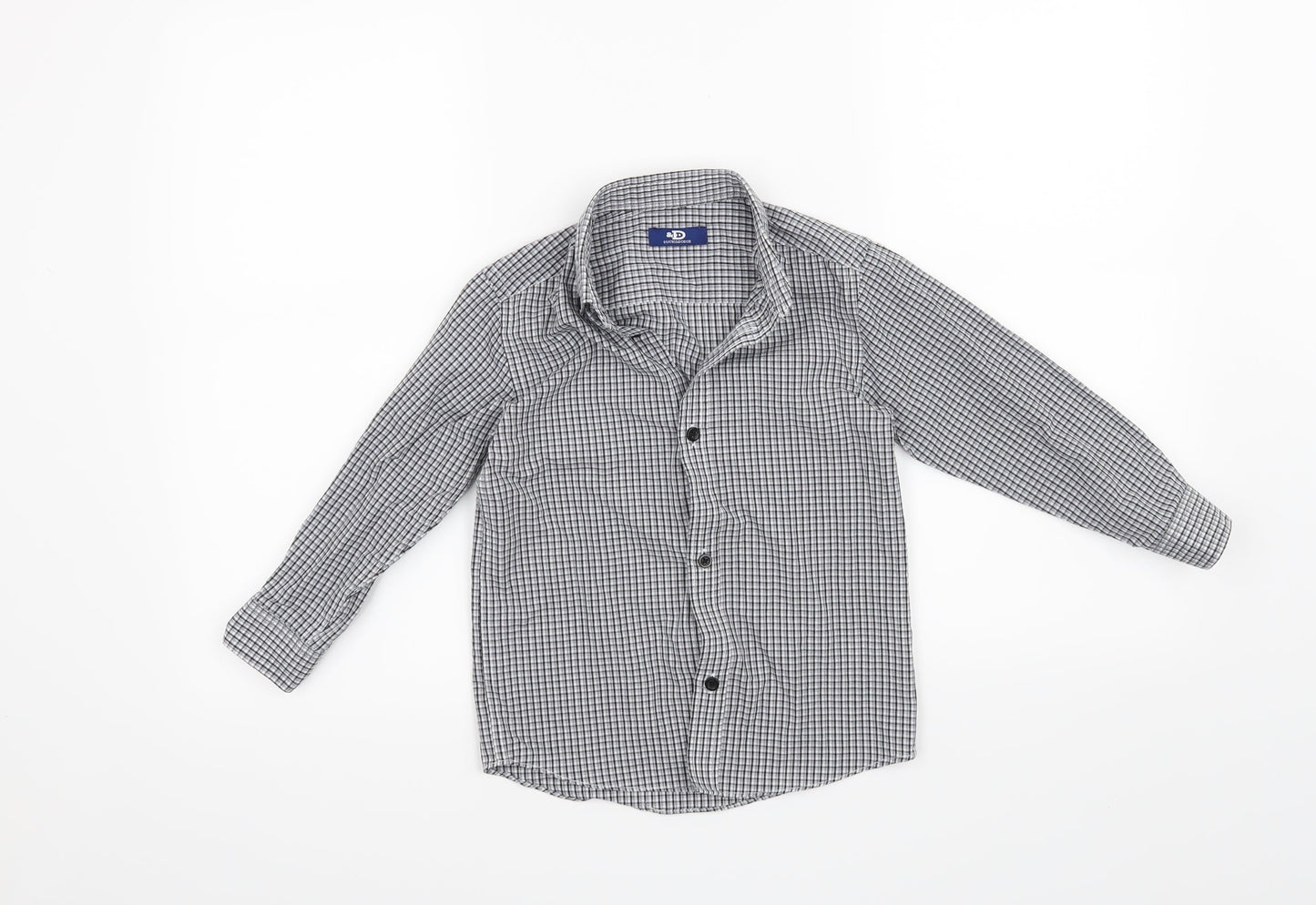 Duck & Dodge Boys Grey Check  Basic Button-Up Size 5 Years