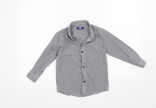 Duck & Dodge Boys Grey Check  Basic Button-Up Size 5 Years