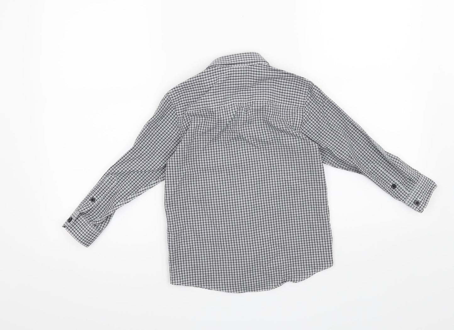 Duck & Dodge Boys Grey Check  Basic Button-Up Size 5 Years