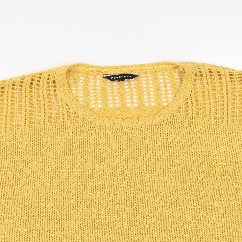 Peacocks Womens Yellow   Pullover Jumper Size M