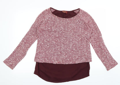 Additional front view of Next women’s purple houndstooth jumper, size UK 12