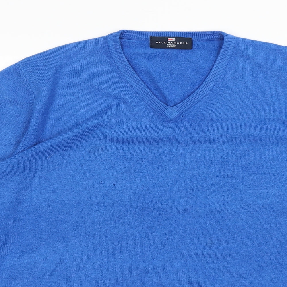M&S Mens Blue   Henley Sweatshirt Size S