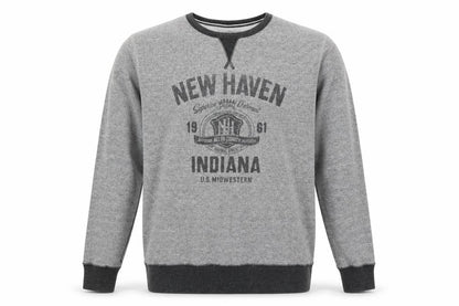 Front view of Easy men’s grey jumper, size L
