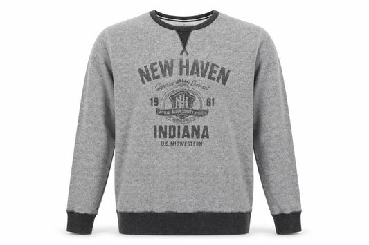 Front view of Easy men’s grey jumper, size L