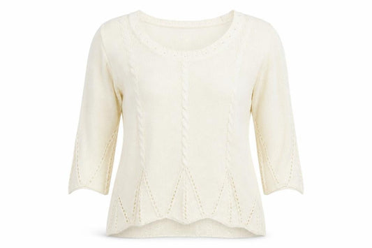 Front view of Per Una women’s ivory jumper, size M