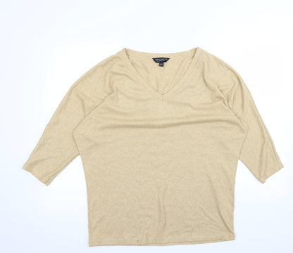 Additional front view of Dorothy Perkins women’s beige jumper, size UK 14