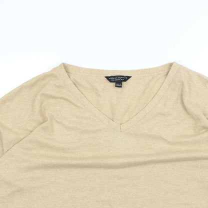 Close-up detail of Dorothy Perkins women’s beige jumper, size UK 14