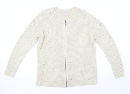 Additional front view of Next women’s beige cardigan jumper, size M
