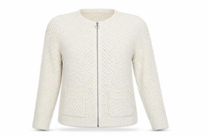 Front view of Next women’s beige cardigan jumper, size M