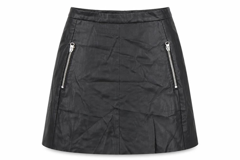 H&M Womens Black   Pleated Skirt Size 6  - Faux Leather