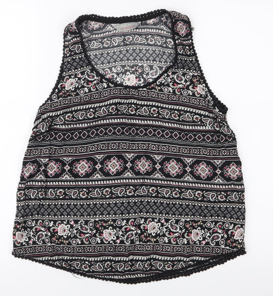 Dorothy Perkins Womens Black Paisley  Basic Tank Size 8