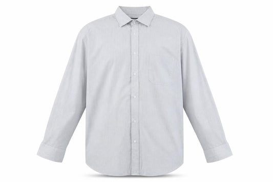 Front view of Debenhams men’s grey button-up, size 48
