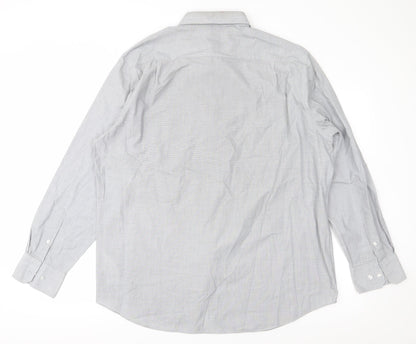 Back view of Debenhams men’s grey button-up, size 48