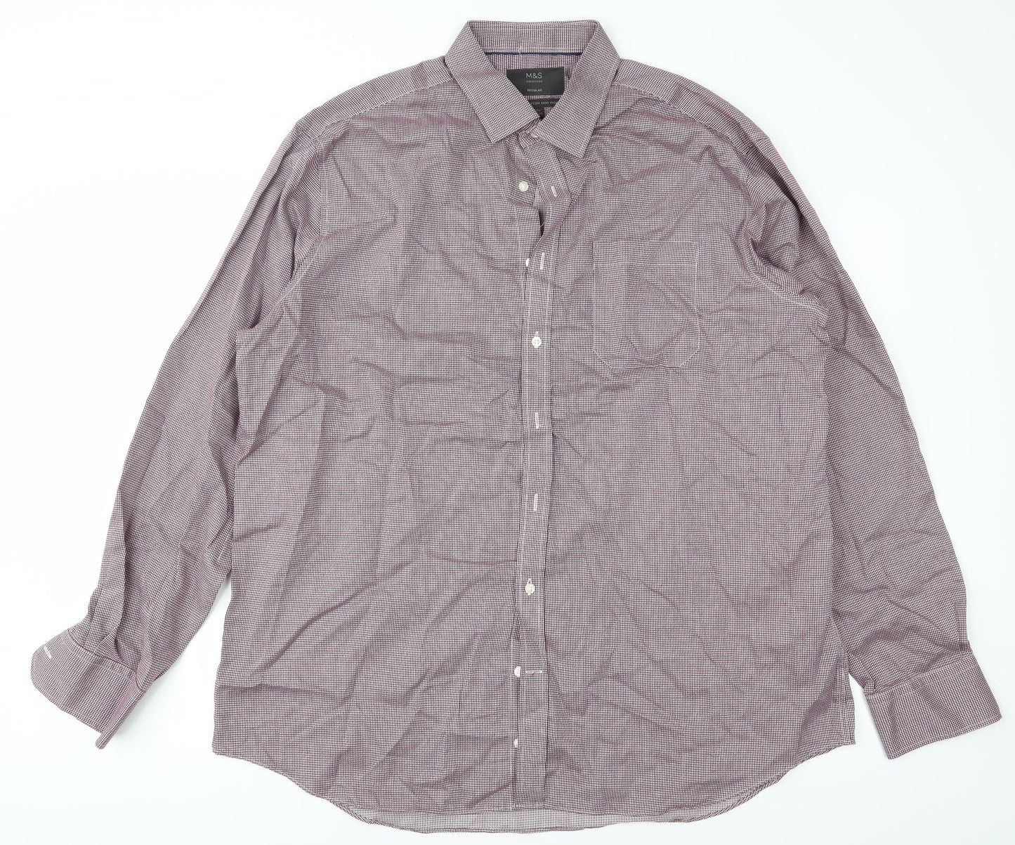 Marks and Spencer Mens Red    Button-Up Size 44