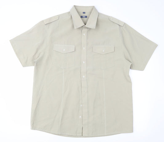 Easy Mens Beige    Button-Up Size L