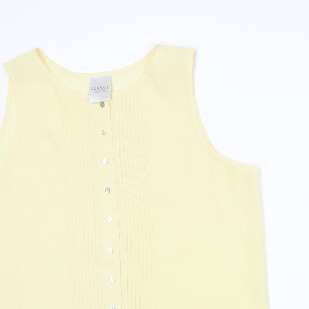 Classic Womens Yellow   Basic Blouse Size 14
