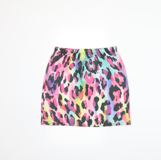 Preworn Womens Multicoloured Animal Print Rayon A-Line Skirt Size M