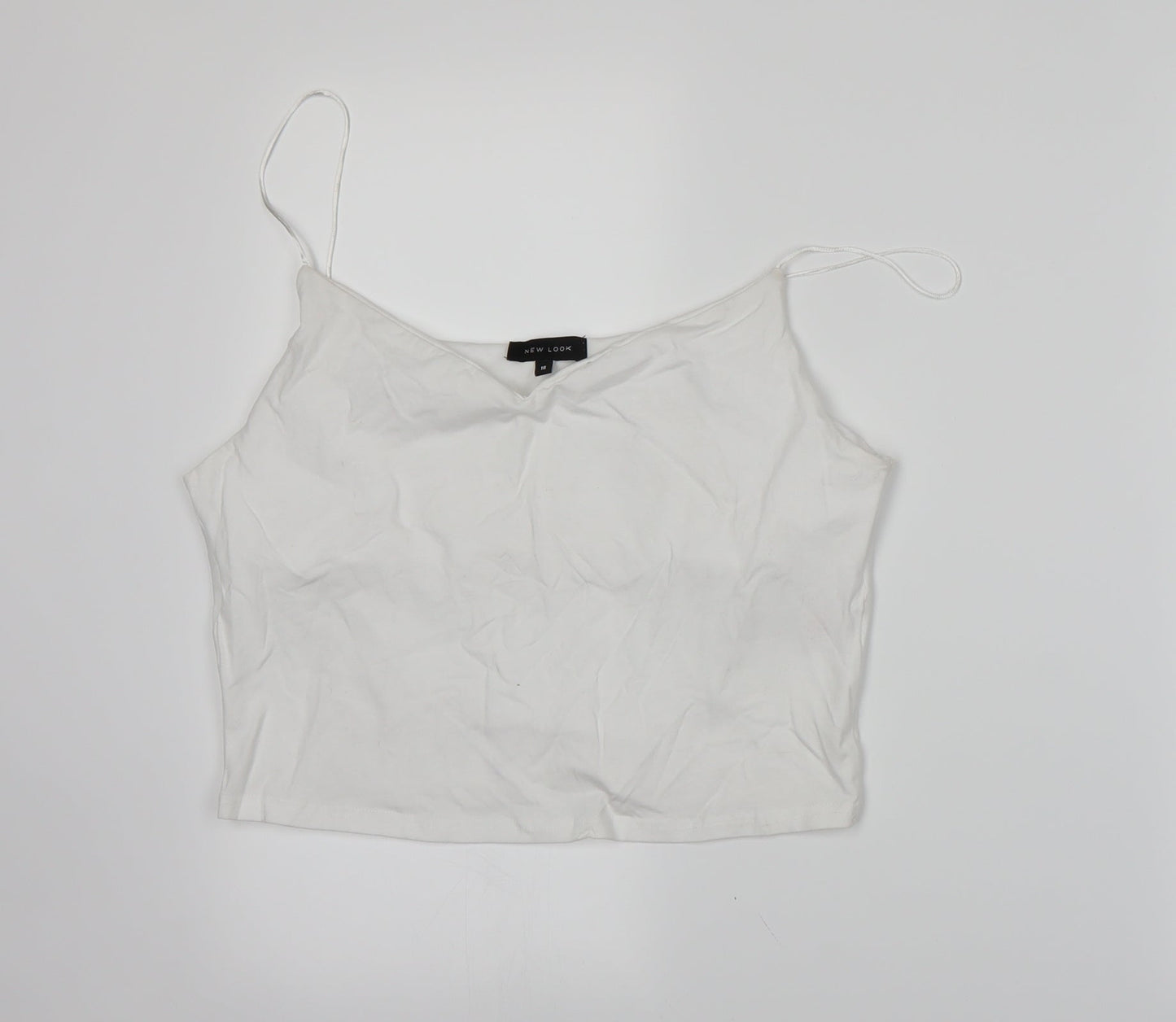 New Look Womens White   Cropped T-Shirt Size 16