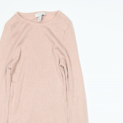 Close-up detail of Topshop women’s pink jumper, size XS