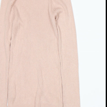 Brand and care label for Topshop women’s pink jumper, size XS