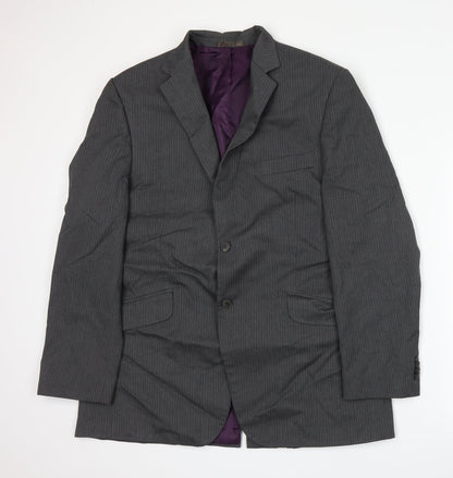 Additional front view of George men’s grey jacket suit jacket, size L