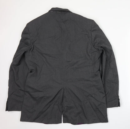 Back view of George men’s grey jacket suit jacket, size L