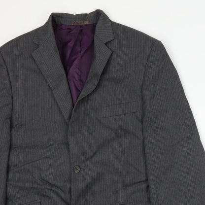 Close-up detail of George men’s grey jacket suit jacket, size L