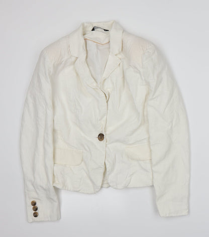 Additional front view of F&F women’s white jacket suit jacket, size UK 14