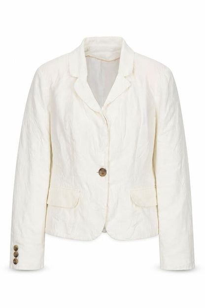 Front view of F&F women’s white jacket suit jacket, size UK 14