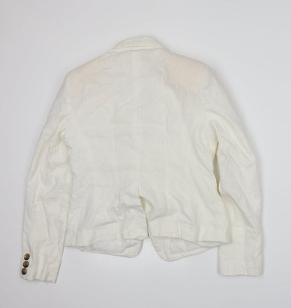 Back view of F&F women’s white jacket suit jacket, size UK 14