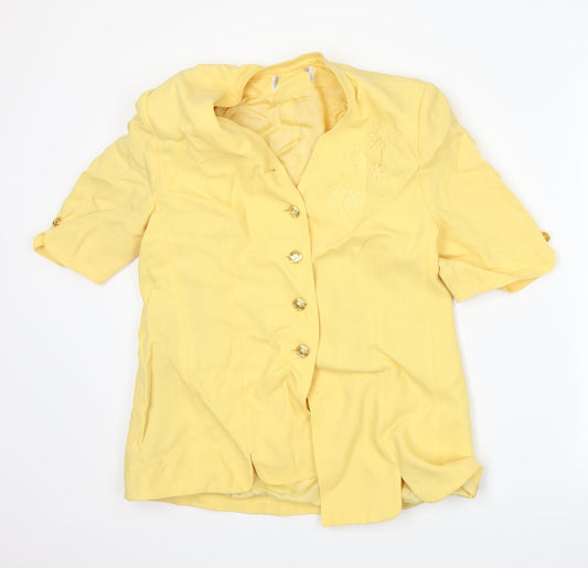 Crepe Couture Womens Yellow   Jacket Suit Jacket Size 10